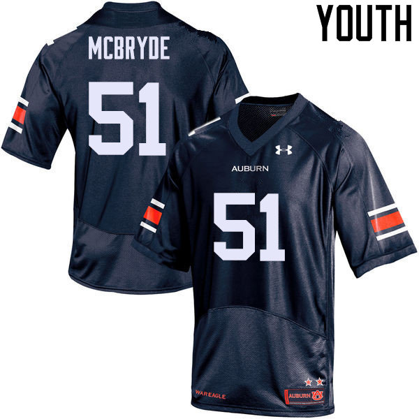 Auburn Tigers Youth Richard McBryde #51 Navy Under Armour Stitched College NCAA Authentic Football Jersey NDX4174WS